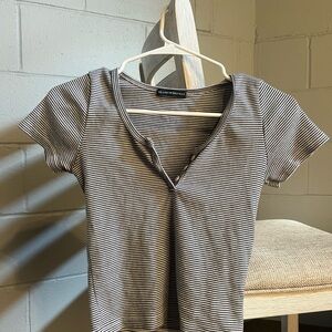 Brandy Melville, Striped blue and white crop top.